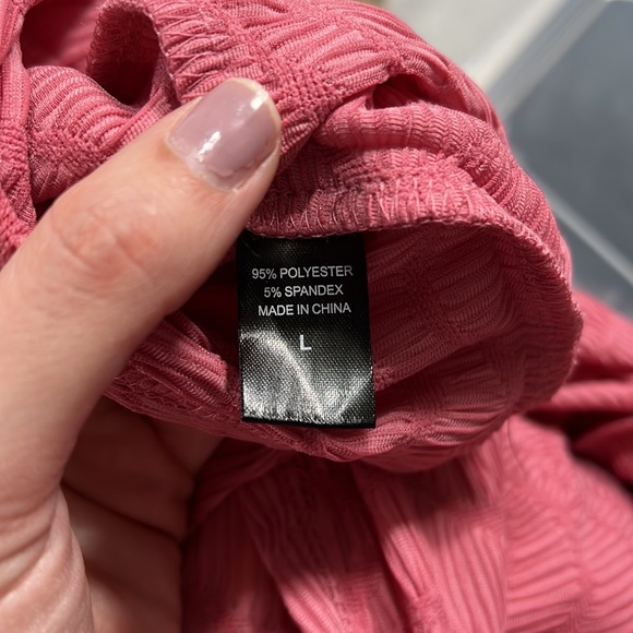 NWT Chances R Short Sleeve Blouse Shirt 2 Fer Twinset Pink Womens Size L - Picture 9 of 9